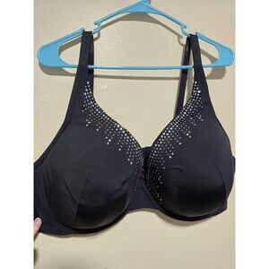 Torrid XO Plunge Push Up High Apex Diamante Straight Back Bra Size 46DDD NWT